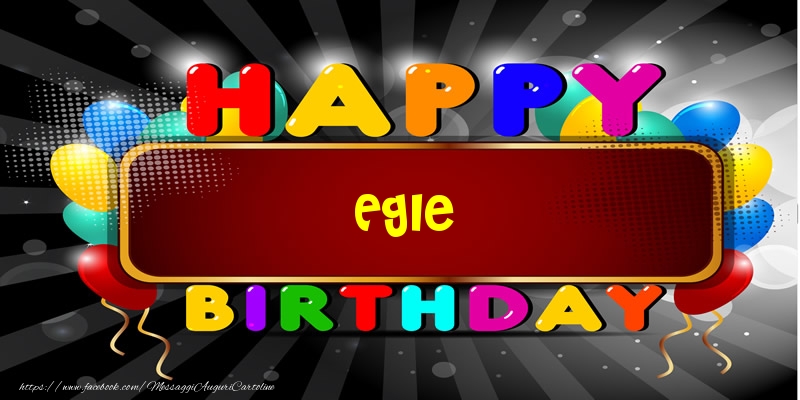 Cartoline di compleanno - Palloncini | Happy Birthday Egle