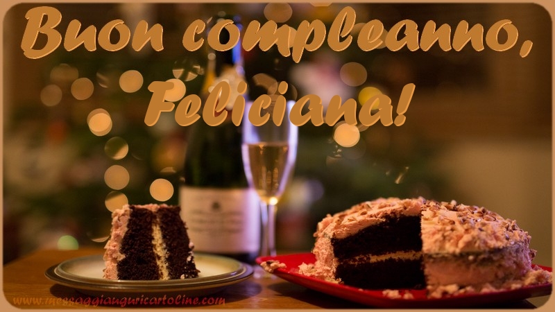 Cartoline di compleanno - Champagne & Torta | Buon compleanno, Feliciana