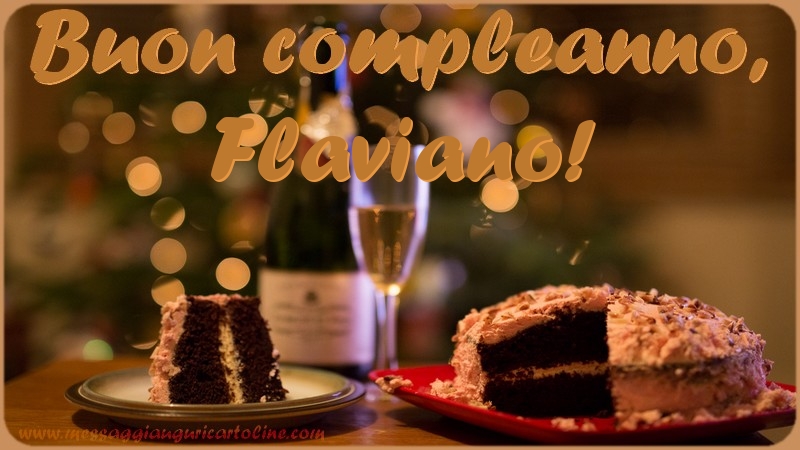Cartoline di compleanno - Champagne & Torta | Buon compleanno, Flaviano