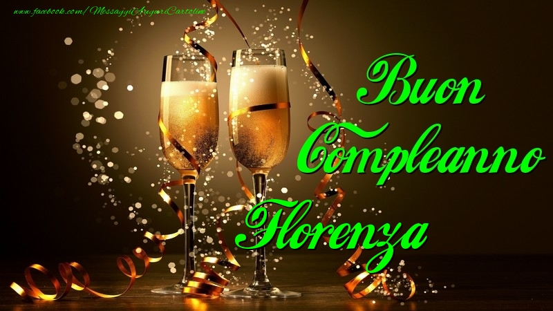 Cartoline di compleanno - Champagne | Buon Compleanno Florenza