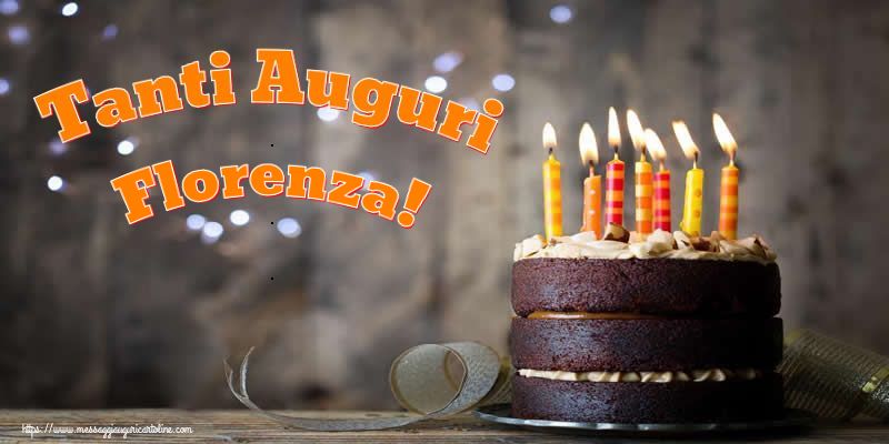 Cartoline di compleanno - Torta | Tanti Auguri Florenza!