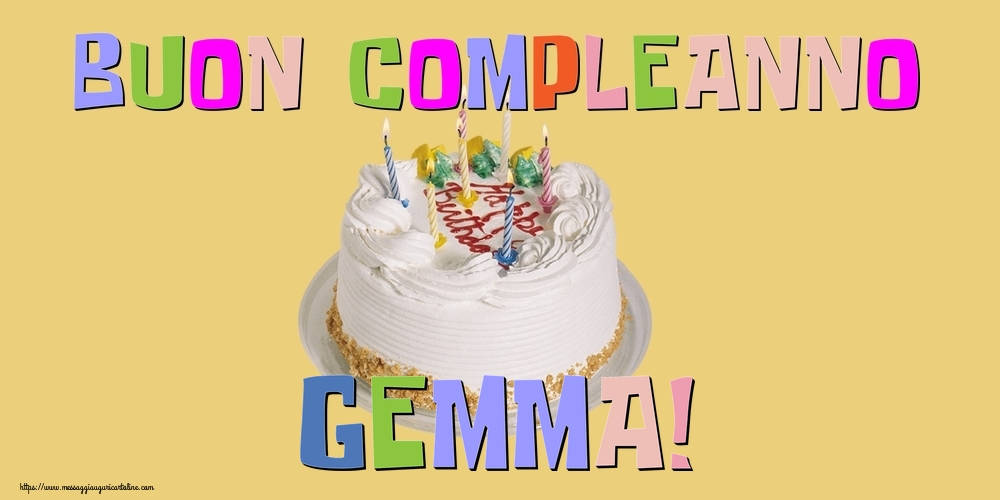 Cartoline di compleanno - Torta | Buon Compleanno Gemma!