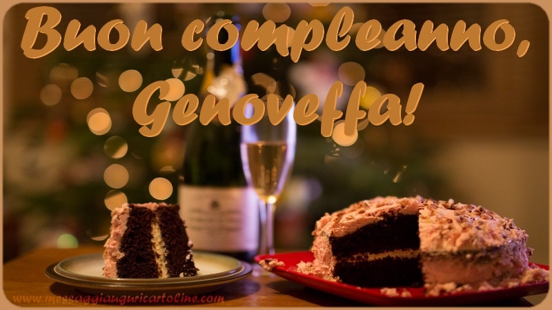 Cartoline di compleanno - Champagne & Torta | Buon compleanno, Genoveffa