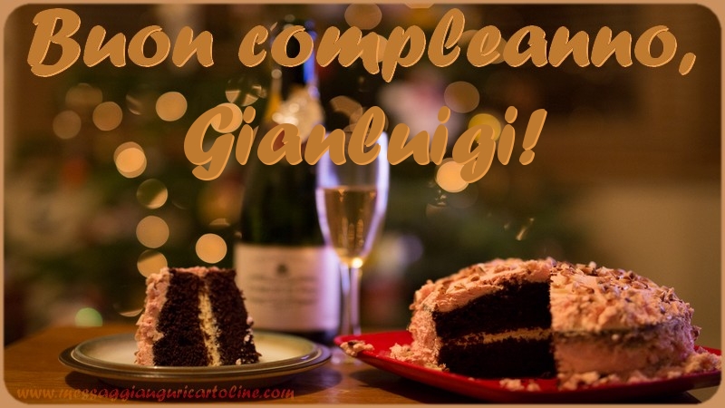 Cartoline di compleanno - Champagne & Torta | Buon compleanno, Gianluigi