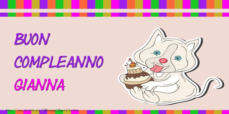 Cartoline di compleanno - Torta | Buon Compleanno Gianna