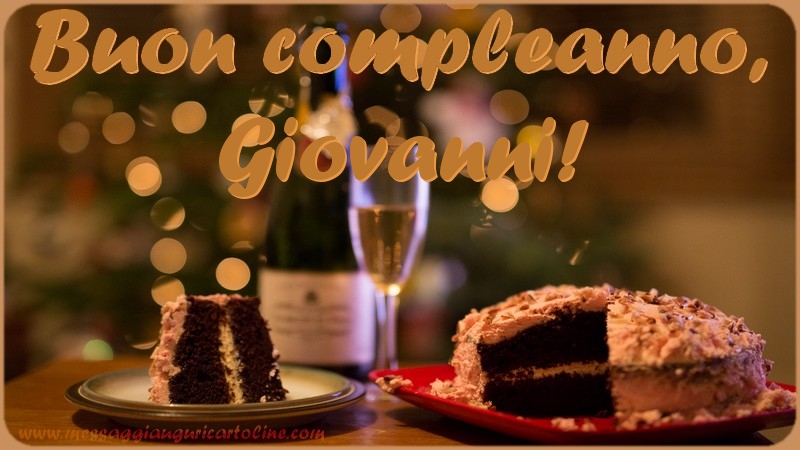 Cartoline di compleanno - Champagne & Torta | Buon compleanno, Giovanni
