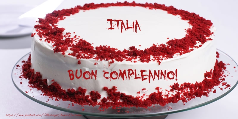  Cartoline di compleanno -  Torta Italia Buon Compleanno!