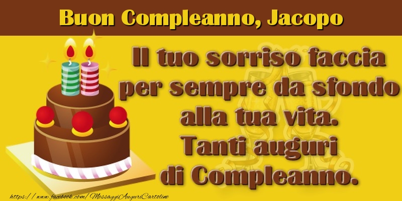 Cartoline di compleanno - Torta | Buon Compleanno Jacopo