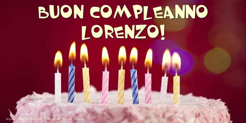  Cartoline di compleanno - Torta - Buon compleanno, Lorenzo!