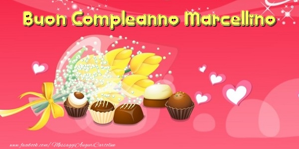 Cartoline di compleanno - Cuore & Fiori & Mazzo Di Fiori | Buon Compleanno Marcellino
