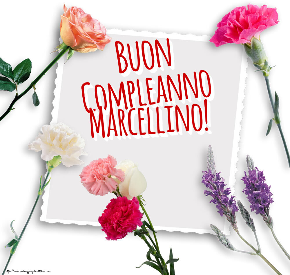 Cartoline di compleanno - Fiori | Buon Compleanno Marcellino!