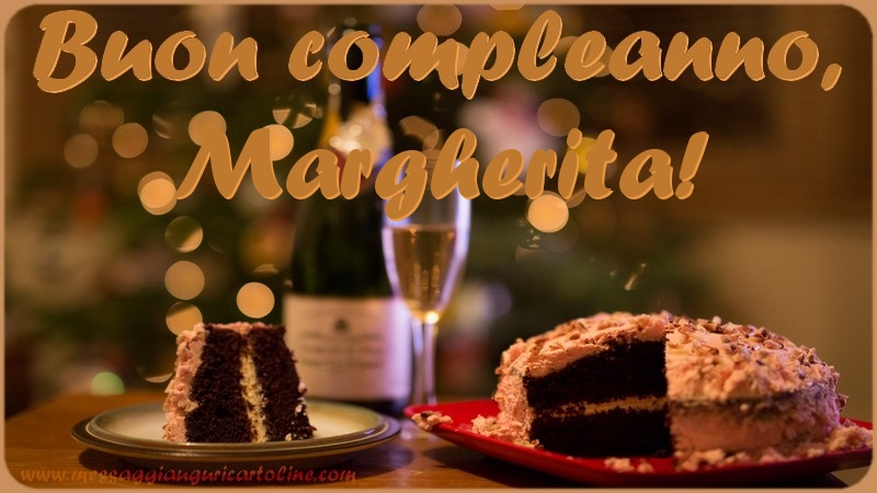Cartoline di compleanno - Champagne & Torta | Buon compleanno, Margherita