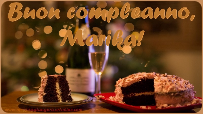 Cartoline di compleanno - Champagne & Torta | Buon compleanno, Marika
