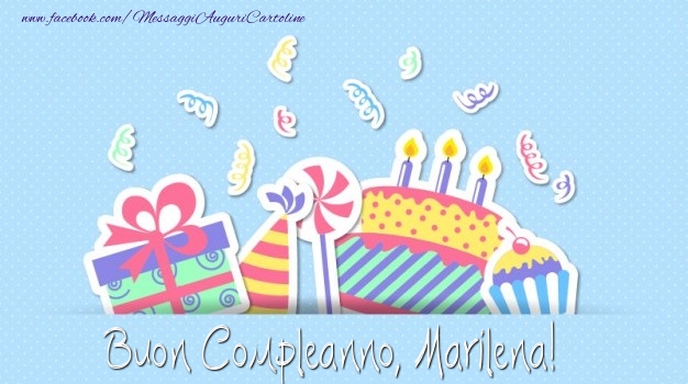 Cartoline di compleanno - Regalo & Torta | Buon Compleanno, Marilena!