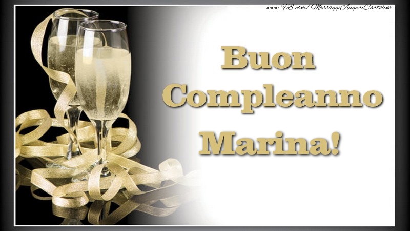 Cartoline di compleanno - Champagne | Buon Compleanno, Marina