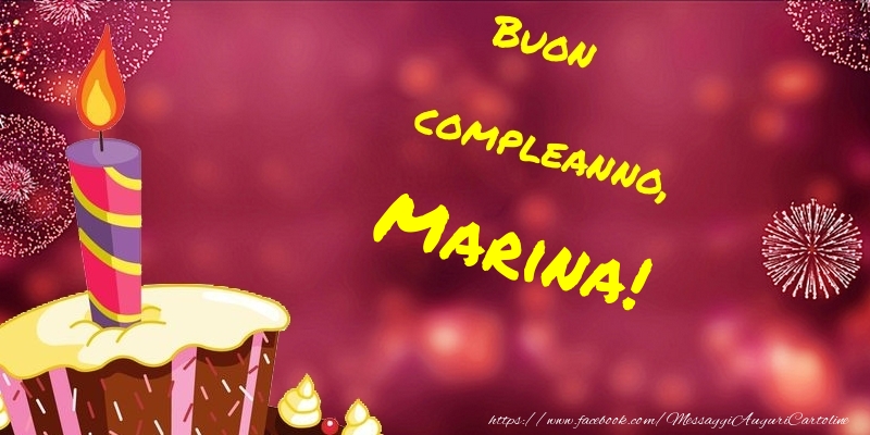 Cartoline di compleanno - Buon compleanno, Marina