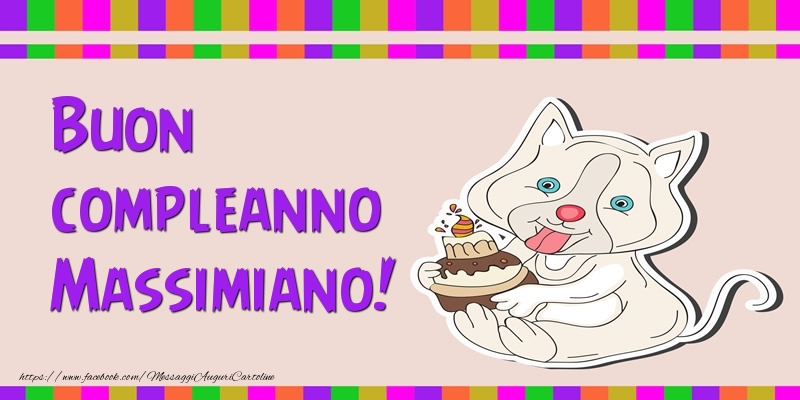 Cartoline di compleanno - Torta | Buon compleanno Massimiano!