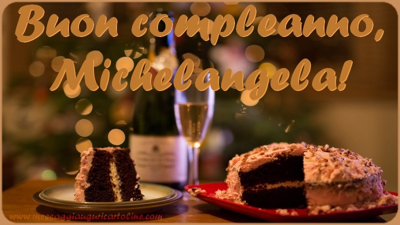 Cartoline di compleanno - Champagne & Torta | Buon compleanno, Michelangela