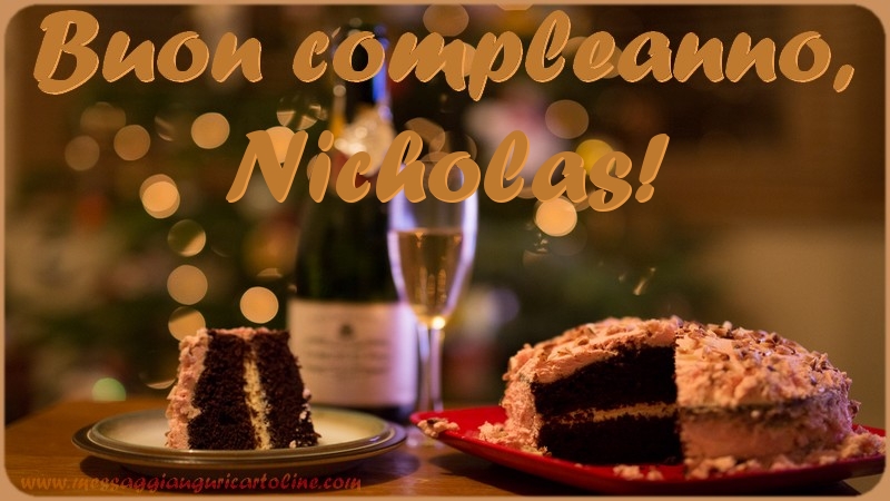 Cartoline di compleanno - Champagne & Torta | Buon compleanno, Nicholas
