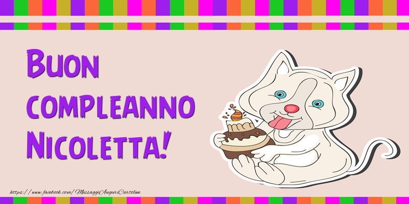 Cartoline di compleanno - Torta | Buon compleanno Nicoletta!