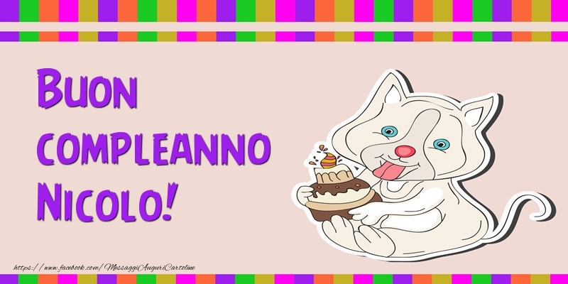 Cartoline di compleanno - Torta | Buon compleanno Nicolo!