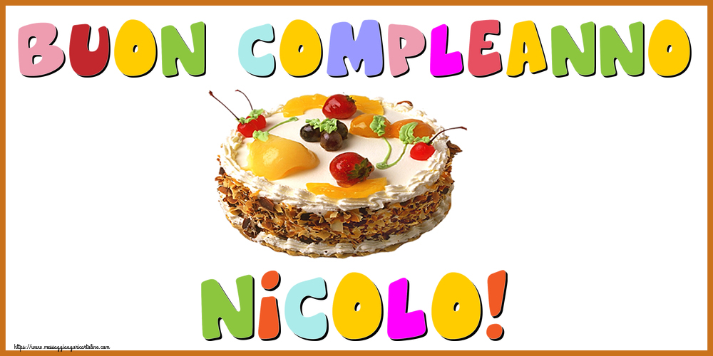 Cartoline di compleanno - Torta | Buon Compleanno Nicolo!