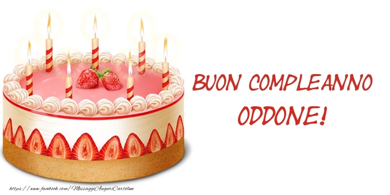  Cartoline di compleanno -  Torta Buon Compleanno Oddone!