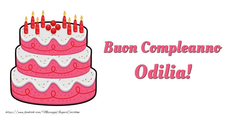 Cartoline di compleanno -  Torta Buon Compleanno Odilia
