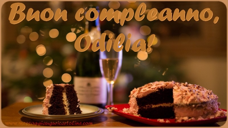 Cartoline di compleanno - Champagne & Torta | Buon compleanno, Odilia