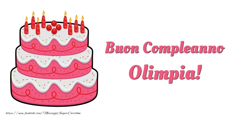 Cartoline di compleanno -  Torta Buon Compleanno Olimpia
