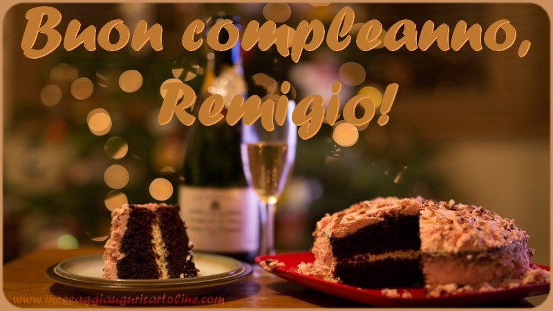 Cartoline di compleanno - Champagne & Torta | Buon compleanno, Remigio
