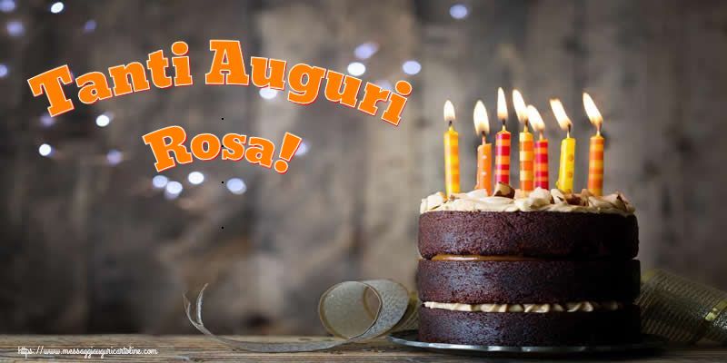 Cartoline di compleanno - Torta | Tanti Auguri Rosa!