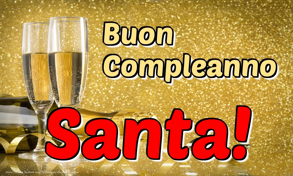 Cartoline di compleanno - Champagne | Buon Compleanno Santa!