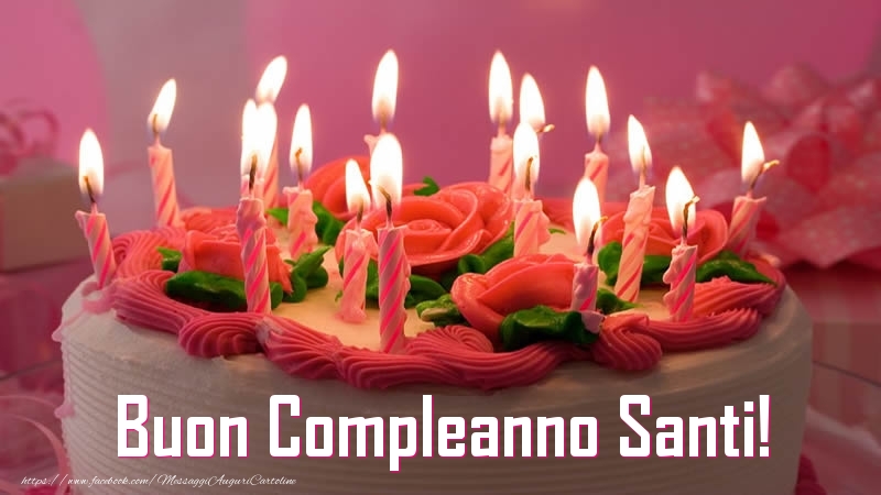 Cartoline di compleanno -  Torta Buon Compleanno Santi!