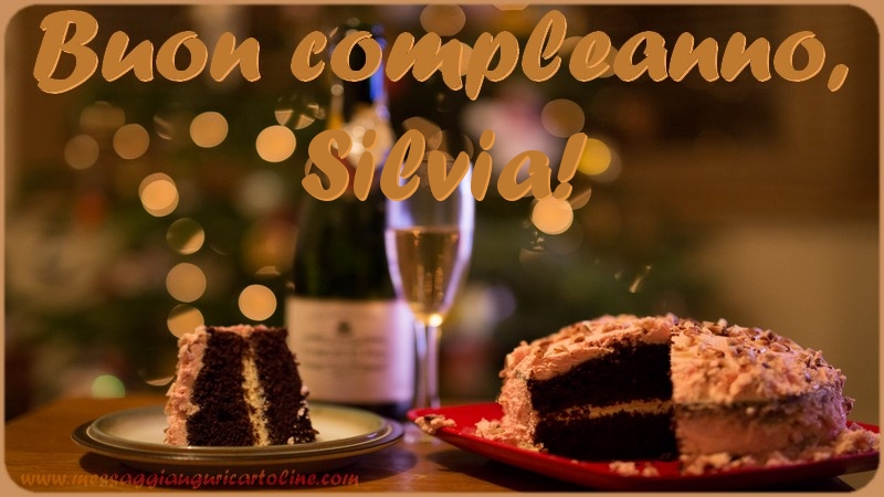 Cartoline di compleanno - Champagne & Torta | Buon compleanno, Silvia