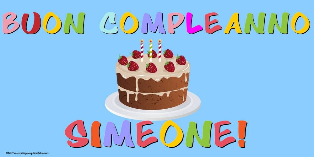 Cartoline di compleanno - Torta | Buon Compleanno Simeone!