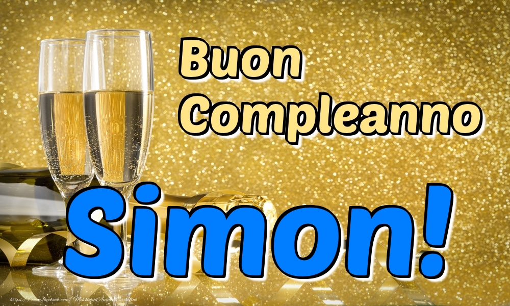Cartoline di compleanno - Champagne | Buon Compleanno Simon!