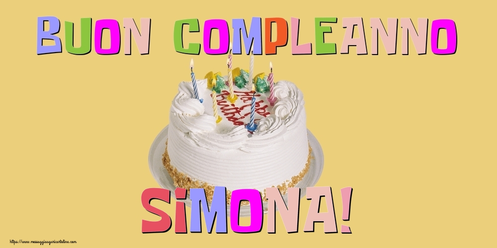 Cartoline di compleanno - Torta | Buon Compleanno Simona!