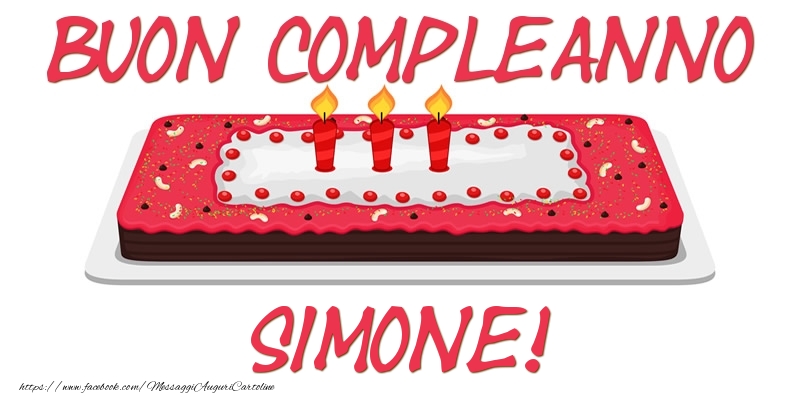 Cartoline di compleanno - Torta | Buon Compleanno Simone!