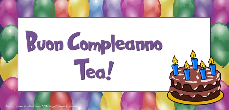 Cartoline di compleanno - Palloncini & Torta | Buon Compleanno Tea