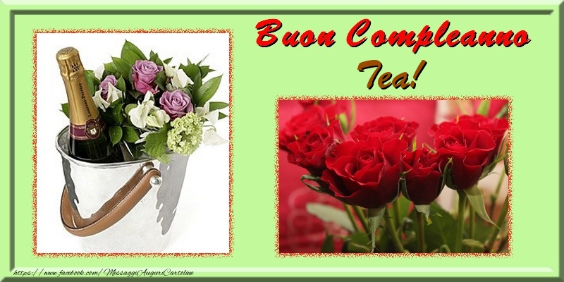 Cartoline di compleanno - Fiori & 1 Foto & Cornice Foto | Buon Compleanno Tea