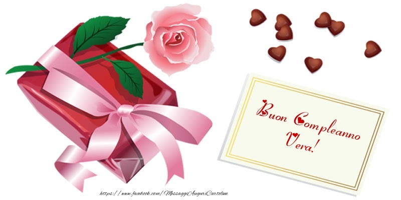 Cartoline di compleanno - Cuore & Fiori & Rose | Buon Compleanno Vera!