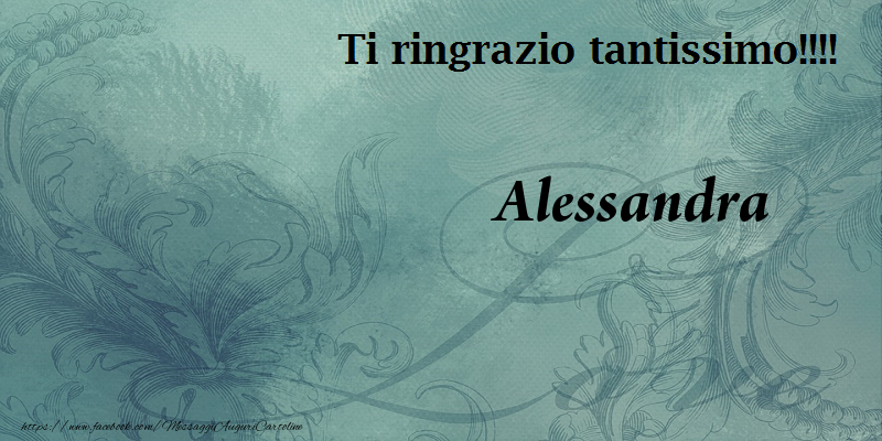 Cartoline di grazie - Ti ringrazzio Alessandra