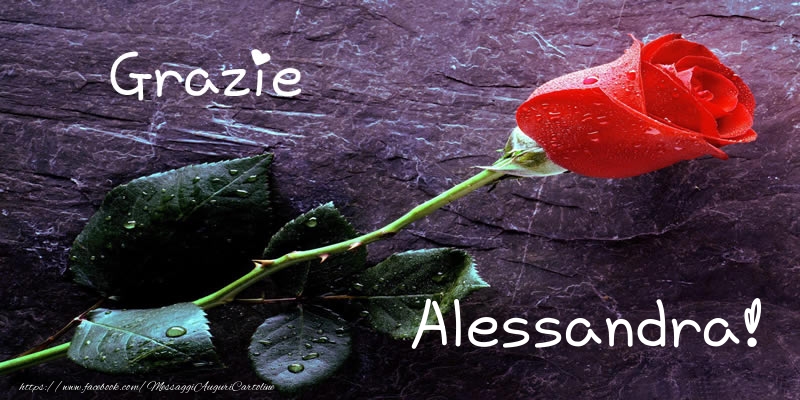 Cartoline di grazie - Rose | Grazie Alessandra!