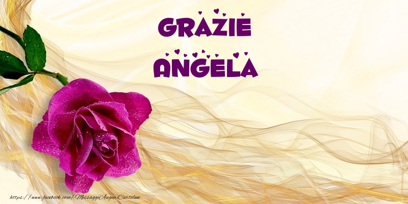 Cartoline di grazie - Fiori | Grazie Angela