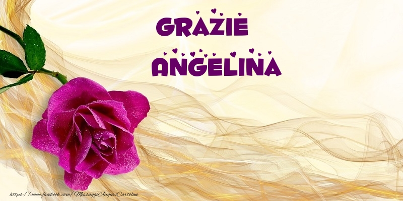 Cartoline di grazie - Fiori | Grazie Angelina