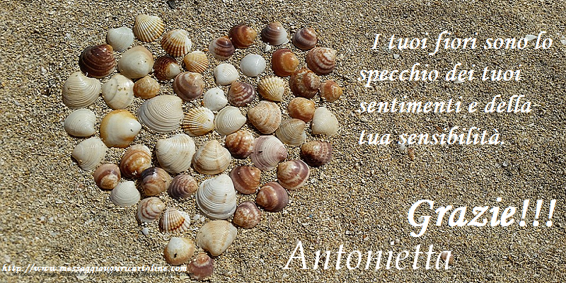 Cartoline di grazie - Cuore | Grazie Antonietta
