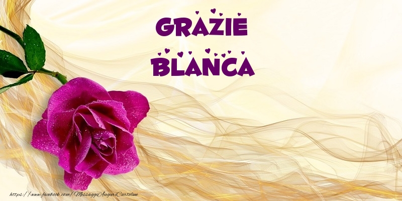 Cartoline di grazie - Fiori | Grazie Blanca