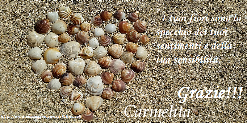 Cartoline di grazie - Cuore | Grazie Carmelita