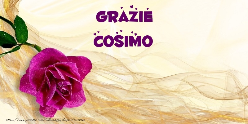 Cartoline di grazie - Fiori | Grazie Cosimo